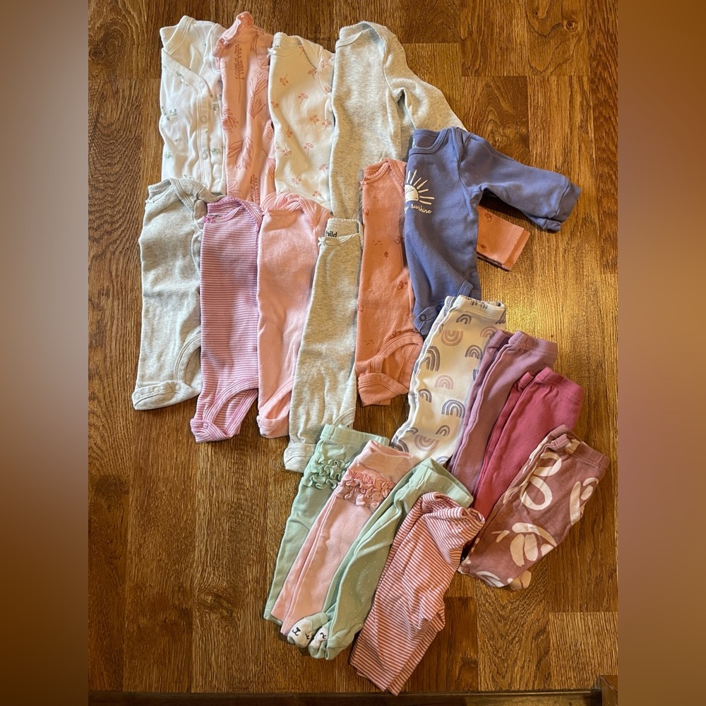 0-3 Month Bundle - Long Sleeve Onesies and Pants